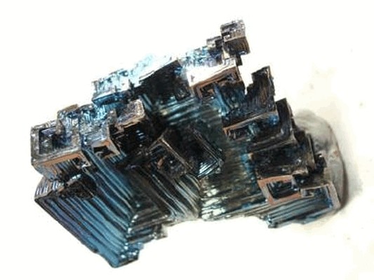 Lab Grown Bismuth Crystals in typical Cubic Hopper Formation