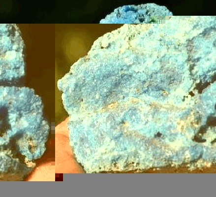 Natural Chalcanthite from a copper mine dump.